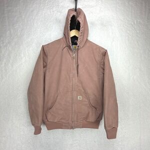 Carhartt Quilt Lined‎ Jacket Womens Small WJ130 667 Burlwood Pink